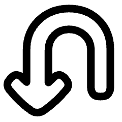 Line Arrow Turn Down Left Icon from Plump Line Set