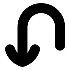 Line Arrow Turn Down Left Icon from Flex Solid Set