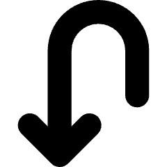 Line Arrow Turn Down Left Icon from Core Solid Set