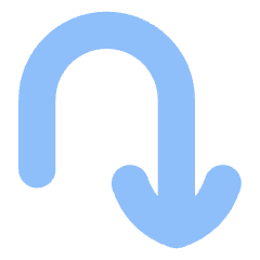 Line Arrow Turn Down Right Icon from Flex Flat Set