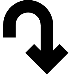 Line Arrow Turn Down Right Icon from Sharp Solid Set