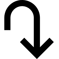 Line Arrow Turn Down Right Icon from Sharp Remix Set
