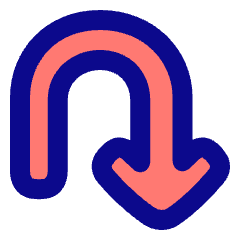 Line Arrow Turn Down Right Icon from Plump Pop Set