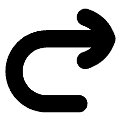 Line Arrow Turn Forward Icon from Flex Solid Set