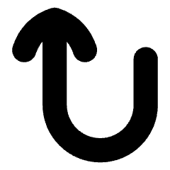 Line Arrow Turn Up Left Icon from Flex Solid Set