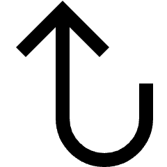 Line Arrow Turn Up Left Icon from Sharp Line Set