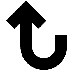 Line Arrow Turn Up Left Icon from Sharp Solid Set