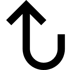 Line Arrow Turn Up Left Icon from Sharp Remix Set