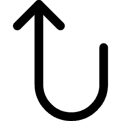 Line Arrow Turn Up Left Icon from Core Line Set