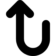 Line Arrow Turn Up Left Icon from Core Solid Set