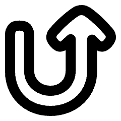 Line Arrow Turn Up Right Icon from Plump Remix Set