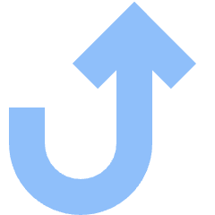 Line Arrow Turn Up Right Icon from Sharp Flat Set