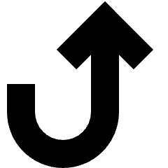 Line Arrow Turn Up Right Icon from Sharp Solid Set