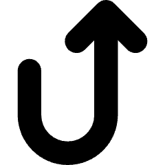 Line Arrow Turn Up Right Icon from Core Solid Set