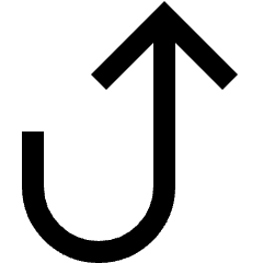Line Arrow Turn Up Right Icon from Sharp Line Set