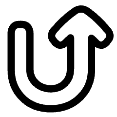 Line Arrow Turn Up Right Icon from Plump Line Set