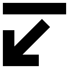 Line Line Arrow Diagonal Bottom Left Icon from Sharp Solid Set