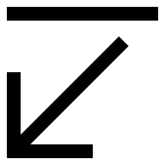 Line Line Arrow Diagonal Bottom Left Icon from Sharp Line Set
