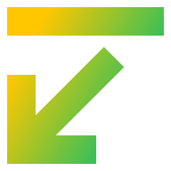 Line Line Arrow Diagonal Bottom Left Icon from Sharp Gradient Set