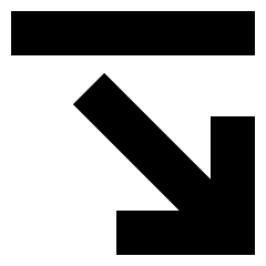 Line Line Arrow Diagonal Bottom Right Icon from Sharp Solid Set