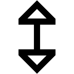 Triangle Arrow Vertical Icon from Sharp Line Set