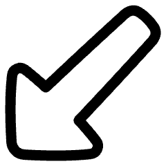 Diagonal Triangle Arrow Bottom Left Icon from Plump Line Set