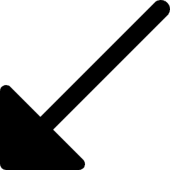 Diagonal Triangle Arrow Bottom Left Icon from Core Remix Set
