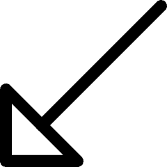 Diagonal Triangle Arrow Bottom Left Icon from Core Line Set