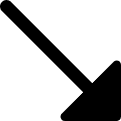 Diagonal Triangle Arrow Bottom Right Icon from Core Remix Set