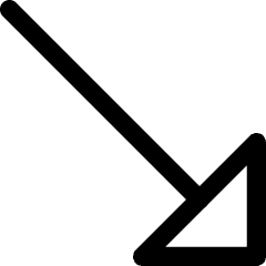 Diagonal Triangle Arrow Bottom Right Icon from Core Line Set