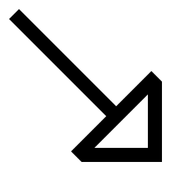 Diagonal Triangle Arrow Bottom Right Icon from Sharp Line Set