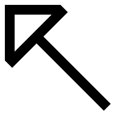 Diagonal Triangle Arrow Upper Left Icon from Sharp Line Set