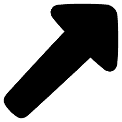 Diagonal Triangle Arrow Upper Right Icon from Plump Solid Set