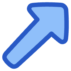 Diagonal Triangle Arrow Upper Right Icon from Plump Duo Set