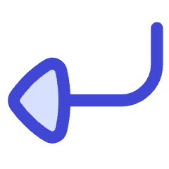 Triangle Arrow Bend Down Left Icon from Flex Duo Set