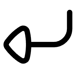 Triangle Arrow Bend Down Left Icon from Flex Line Set