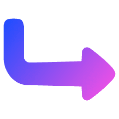 Triangle Arrow Bend Down Right  Icon from Plump Gradient Set