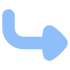 Triangle Arrow Bend Down Right  Icon from Flex Flat Set