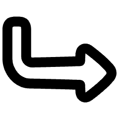 Triangle Arrow Bend Down Right  Icon from Plump Remix Set