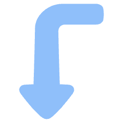 Triangle Arrow Bend Left Down Icon from Plump Flat Set