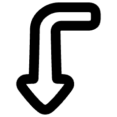 Triangle Arrow Bend Left Down Icon from Plump Remix Set