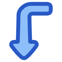 Triangle Arrow Bend Left Down Icon from Plump Duo Set