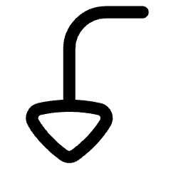 Triangle Arrow Bend Left Down Icon from Flex Line Set