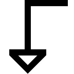 Triangle Arrow Bend Left Down Icon from Sharp Line Set