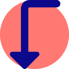 Triangle Arrow Bend Left Down Icon from Core Pop Set