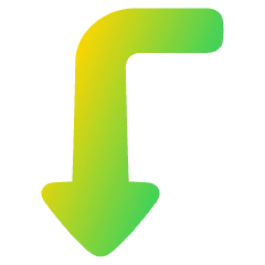 Triangle Arrow Bend Left Down Icon from Plump Gradient Set