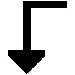 Triangle Arrow Bend Left Down Icon from Sharp Remix Set