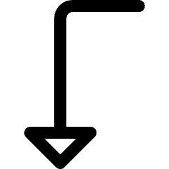 Triangle Arrow Bend Left Down Icon from Core Line Set