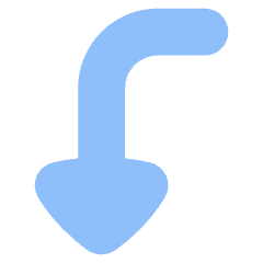 Triangle Arrow Bend Left Down Icon from Flex Flat Set