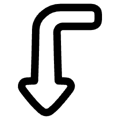 Triangle Arrow Bend Left Down Icon from Plump Line Set
